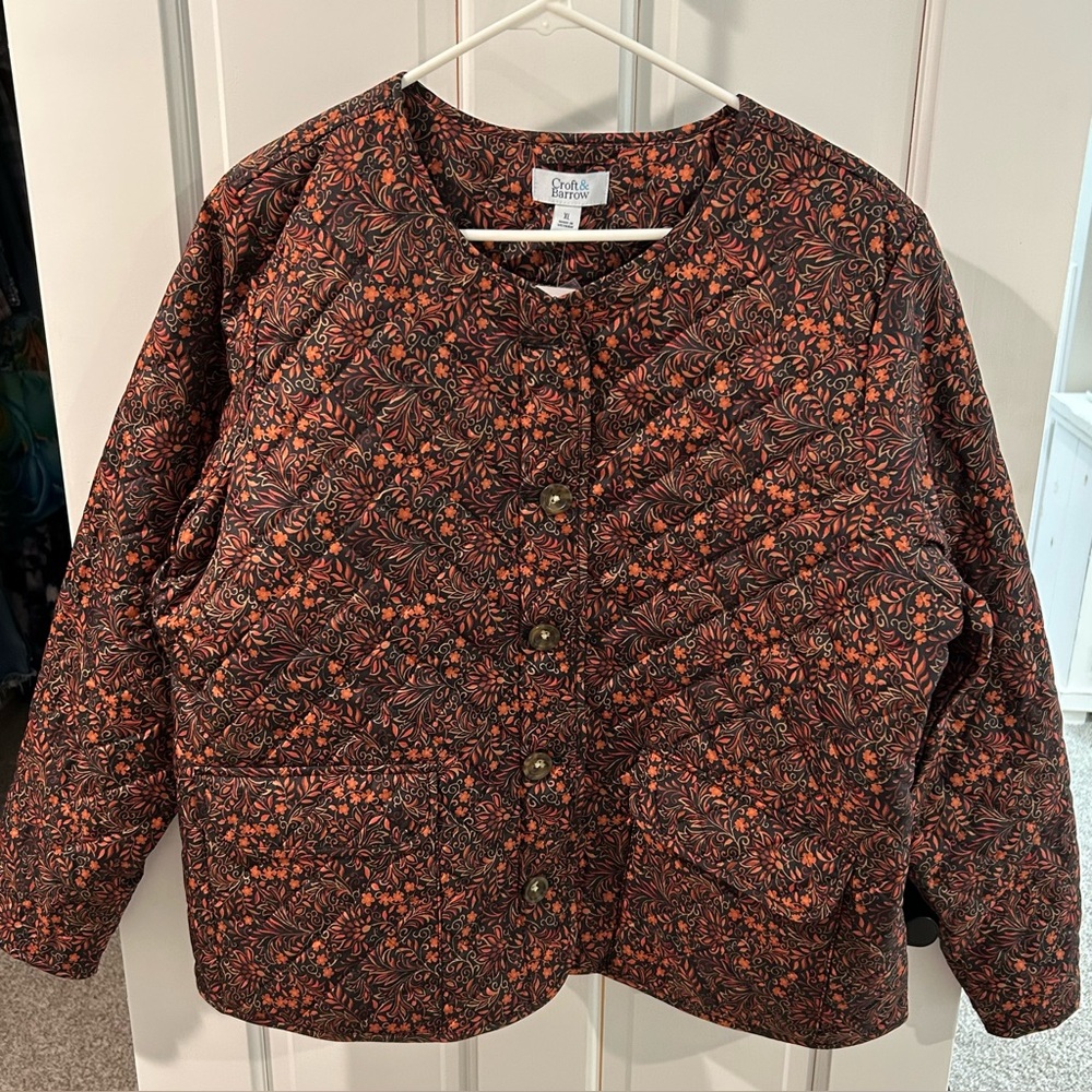 Croft & Barrow Fall floral quilted jacket